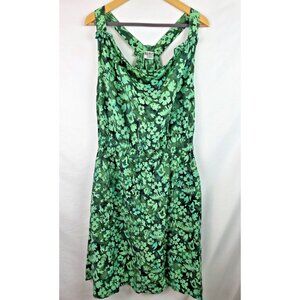 Go Fish Clothing & Jewelry Womens Dress Size XL Green Floral Hawaiian Sleeveless